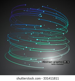 Points and curves of spiral abstract graphics.