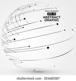 Points and curves of spiral abstract graphics.