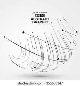 Points and curves of spiral abstract graphics.