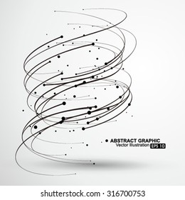 Points and curves of spiral graphics,Vector Illustration.