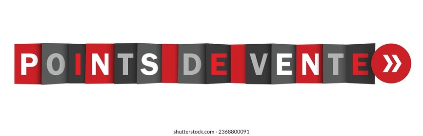 POINTS DE VENTE (POINTS OF SALE in French) red and gray vector web button