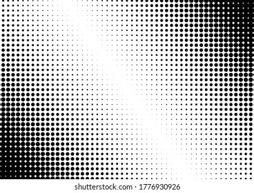 Puntos Fondo. Superposición de semitono con problemas. Textura de degradado. Patrón de cosecha monocromo. Ilustración del vector