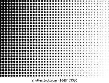 Points Dots Background. Gradient Monochrome Overlay. Black and White Texture. Distressed Halftone Backdrop. Vector illustration