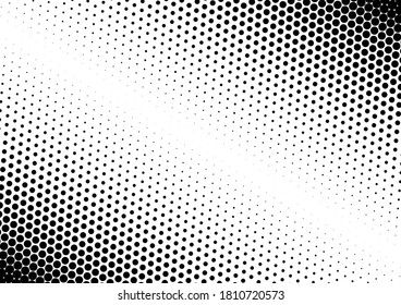 Points Dots Background. Gradient Pop-art Pattern. Abstract Monochrome Overlay. Black and White Backdrop. Vector illustration