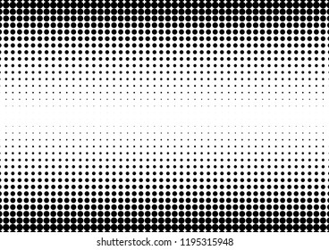 Points Dots Background. Gradient Texture. Halftone Backdrop. Modern Black and White Overlay. Vector illustration