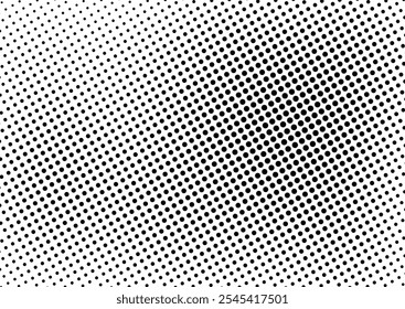 Punkte, Punkt-Hintergrund. Monochromer Vintage-Hintergrund. Pop-Art Fade Pattern. Grunge Modern Overlay. Vektorgrafik