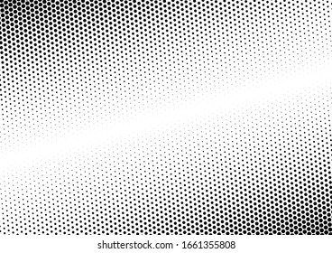 Points Dots Background. Pop-art Monochrome Texture. Gradient Pattern. Distressed Modern Overlay. Vector illustration