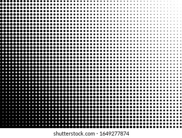 Fondo de puntos. Textura de época. Patrón grueso. Fondo blanco y negro monocromo. Ilustración del vector