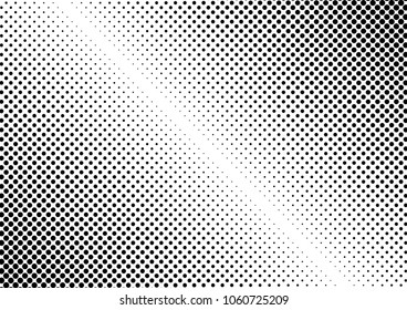 Points Dotted Halftone Background. Distressed Pop-art Pattern. Gradient Black and White Texture. Modern Fade Overlay. Vector illustration