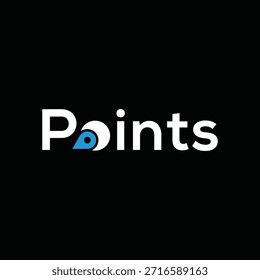 Diseño de logotipo de texto de fuente de puntos, concepto de icono gráfico de mapa local