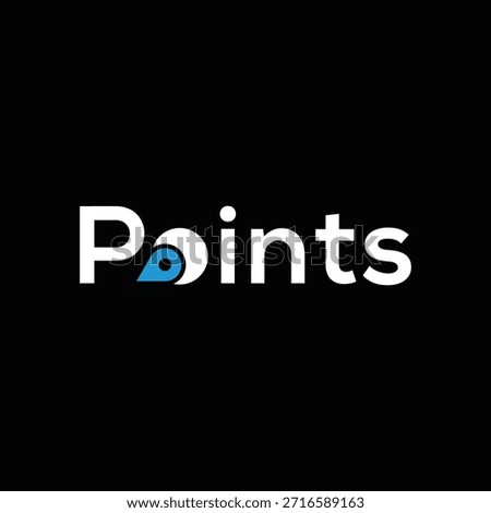 points font text logo design, local map graphic icon concept