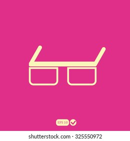 Points. Glasses for 3D movie