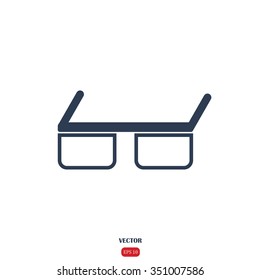 Points. Glasses for 3D movie
