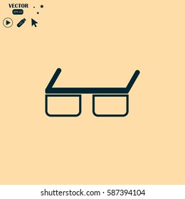 Points. Glasses for 3D movie