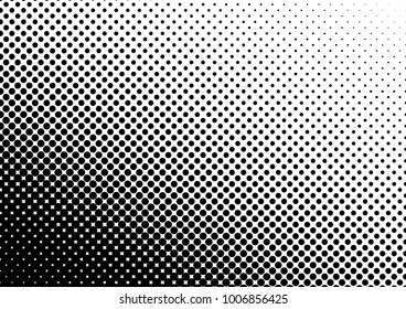 Points Halftone Background. Vintage Black and White Backdrop. Pop-art Grunge Pattern. Distressed Overlay. Vector illustration