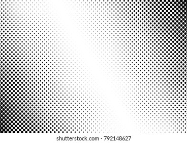 Points Halftone Background. Vintage Distressed Overlay. Black and White Pattern. Grunge Dotted Texture. Vector illustration