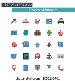 Points of intrest icons set