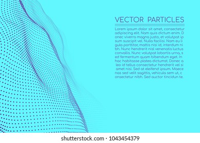 Points landscape background. Abstract vector.3d technology illustration. Futuristic vector background.