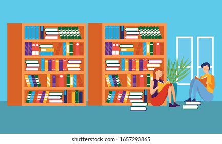 Points of library books and the people who read the illustrations bookstore