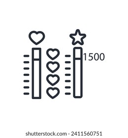 y el icono de la barra de vida. vector.Curso editable.Signo de estilo lineal para uso de diseño web,logotipo.Ilustración de símbolo.