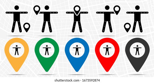 Points, limbs icon in location set. Simple glyph, flat illustration element of bone injury theme icons