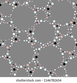 Points lined up in circles. Seamless pattern.