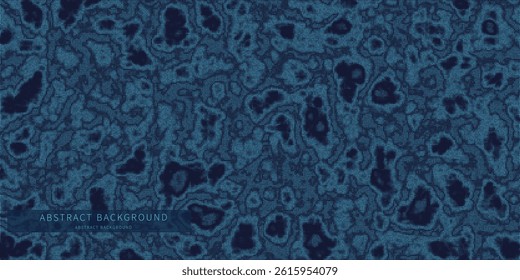 Points in noisy chaotic  texture. Abstract blue dots on dark background. Technology cyberspace concept.