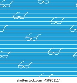 Points on a blue background. Strips. Vector seamless pattern . Marine theme. 