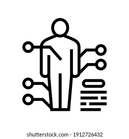 points on human bosy of gout disease line icon vector. points on human bosy of gout disease sign. isolated contour symbol black illustration