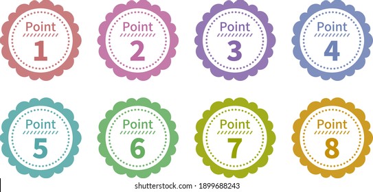 Points one to eight vector icon