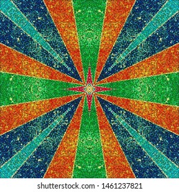 Points ornament, graphic drawing. Pattern color vintage style. Grunge texture. Festive greeting card. Abstract art background. Modern geometric pattern. Festive art backdrop. Creative vector element