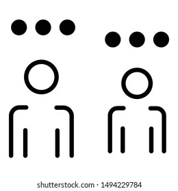 Points overhead in people icon. Outline points overhead in people vector icon for web design isolated on white background