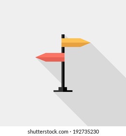 Icono de signo de puntos. Ilustración vectorial moderna de estilo de diseño plano. Aislado sobre fondo de color con estilo. Icono de sombra larga plana. Elementos en diseño plano.