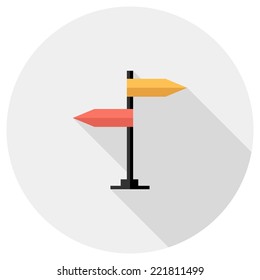 Points sign icon. Flat design style modern vector illustration. Isolated on stylish color background. Flat long shadow icon. Elements in flat design.