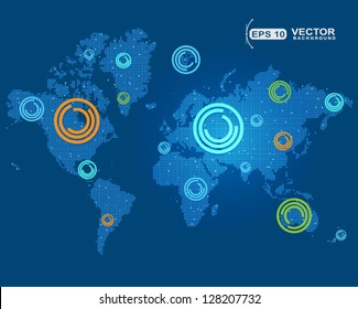 Points of the world maps