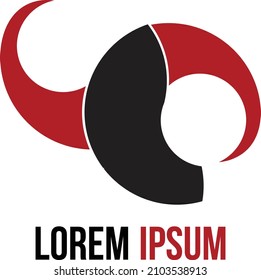 
pointy circle logo with red and black color