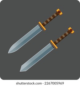 Pointy and rounded set of swords