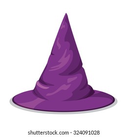 Pointy Witch Hat Isolated, Vector Illustration