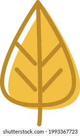 Pointy yellow leaf, illustration, on a white background.