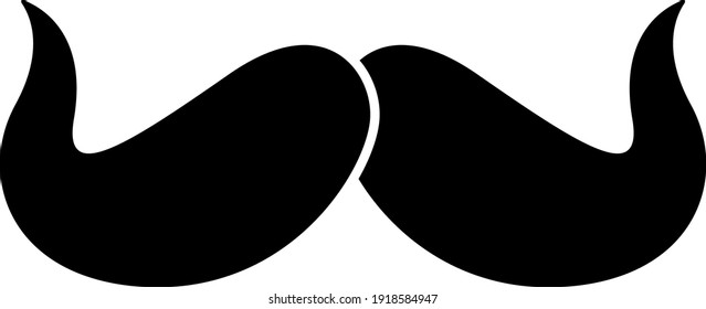 Poirot Mustache Symbol. Black Stencil Design. Vektorgrafik.