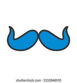 Icono de Poirot Mustache. Contorno de negrita editable con diseño de relleno de color. Ilustración vectorial.