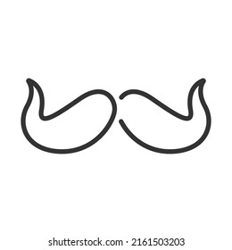 Icono de Poirot Mustache. Contorno de negrita editable con diseño de relleno de color. Ilustración vectorial.