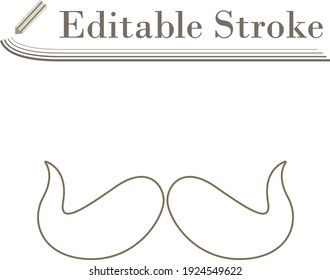 Poirot Mustache Symbol. Bearbeitbar Stroke Simple Design. Vektorgrafik.