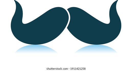 Poirot Mustache Symbol. Schattenreflektionsdesign. Vektorgrafik.