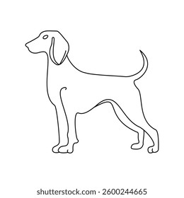 A Dog’s Poised Beauty in Line Art Design.