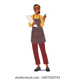 Poised Female Art Teacher Character Gracefully Wields A Paintbrush, Guiding Creativity With Expertise. Her Passion For Colors And Forms Inspires Artists In A Classroom Setting. Vector Illustration