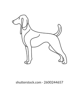 A Dog’s Poised Presence in Line Art Design.