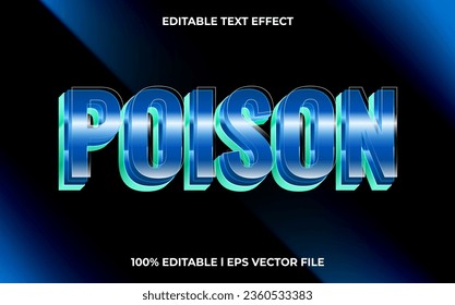 Poison 3d text effect with glow theme. typography for products tittle