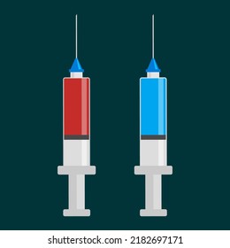 poison and antidote injection serum vector illustration flat icon