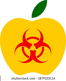 Poison apple icon with flat style. Isolated vector poison apple icon image on a white background.
